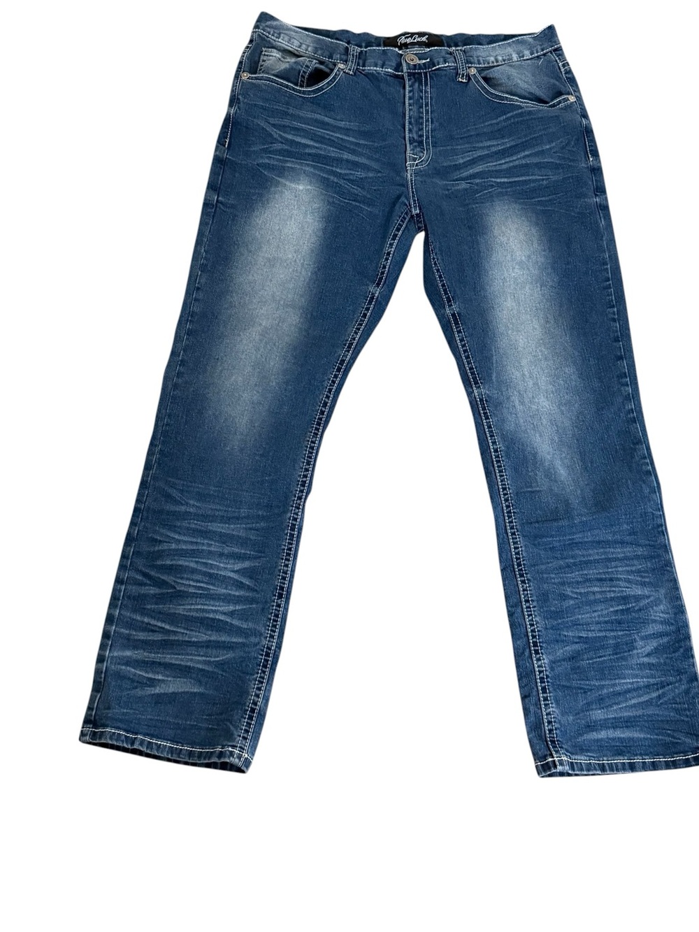 Men's Bootcut Jeans in Washed Blue — Classic Mid-Rise Fit